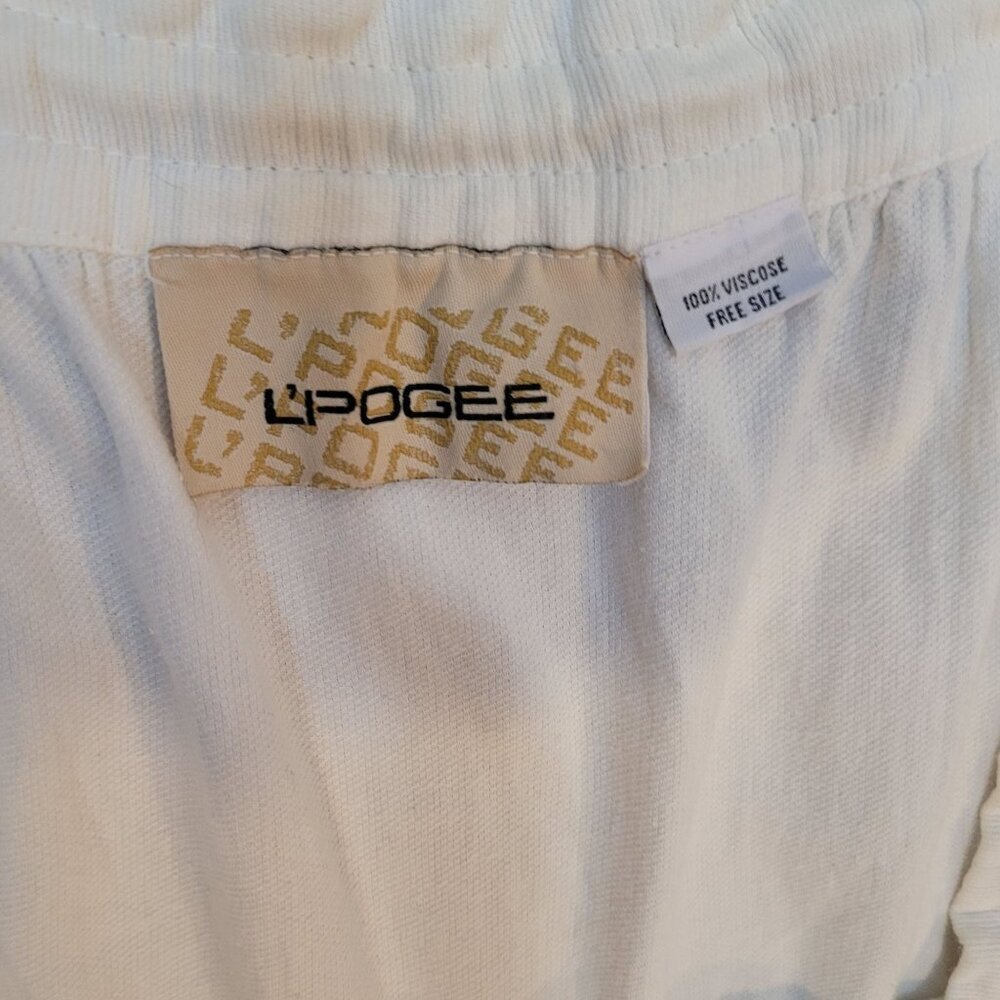 L'POGEE Bohemian White Maxi Skirt With Eyelet Detail & Crochet Layers Tie - Picture 10 of 14